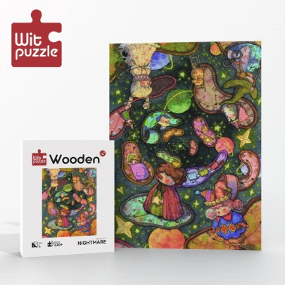 WitPuzzle "Prelude of Time 1" Wooden Irregular Puzzle – Starry Clock & Fairy-Tale Mouse Dimension